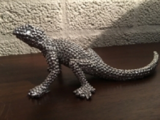 Linguan gecko electro silver painted, beautiful!!