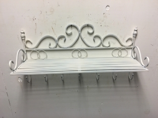 Layer coat rack, in wrought iron ivory white