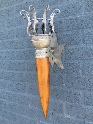 Torch, solid wood with forged metals