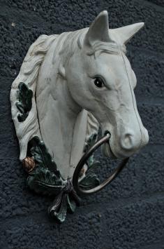 Towel ring Horse - Cast iron white/rust - Towel holder