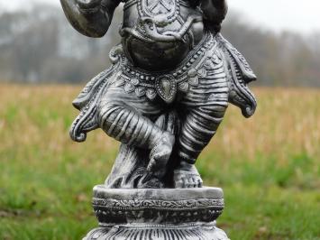 Ganesha XL - silbergrau mit schwarz - Polystone