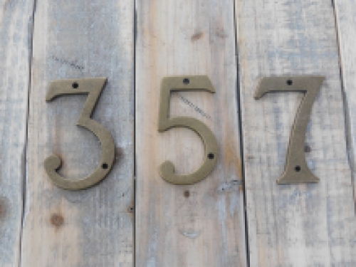 House numbers, brass antique-brass-any combination of 1-9