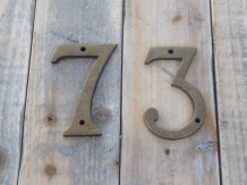 House numbers, brass antique-brass-any combination of 1-9