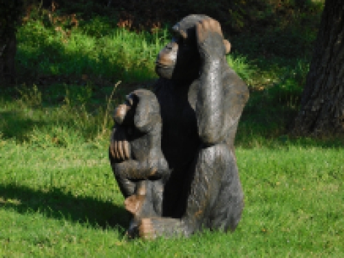 Statue monkey with young - XXL - polystone - detailed