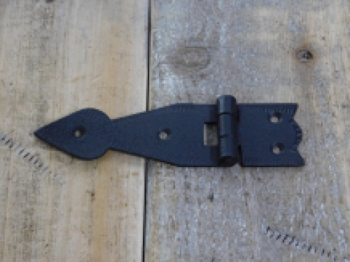 Antiek-look, scharnier, sierlijke band, antieke fitting, doosbeslag getextureerd-11,5 cm