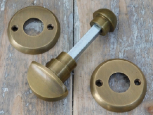 Rotary lock, polished brass for toilet or bathroom