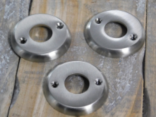 Set of door hardware for toilet door - door handles + rotary lock, matt nickel