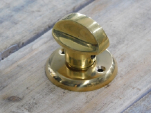 Quarter turn lock with two rosettes - polished brass