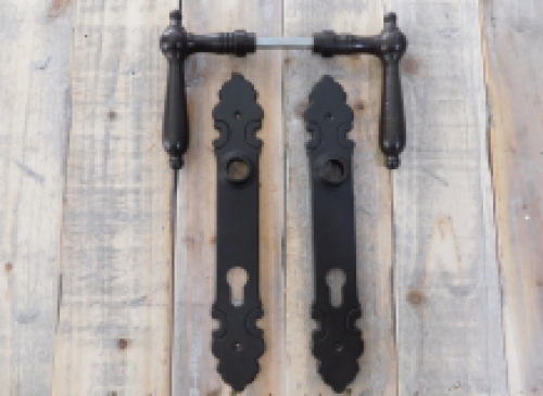 Set of door hardware PZ92 - for front door - antique iron