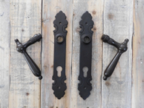 Set of door hardware PZ92 - for front door - antique iron