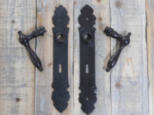 Set of door handles + door plates BB - antique iron dark brown