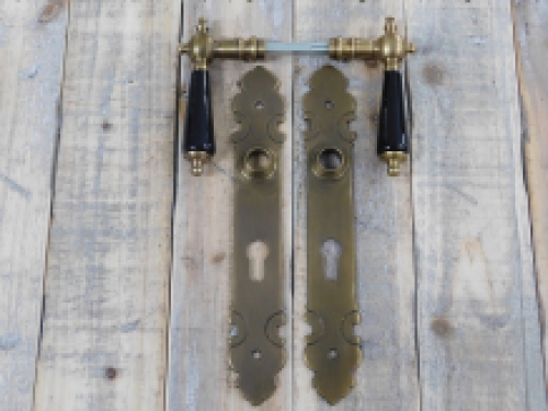 Set of door hardware - PZ92 - Brass patinated - front door