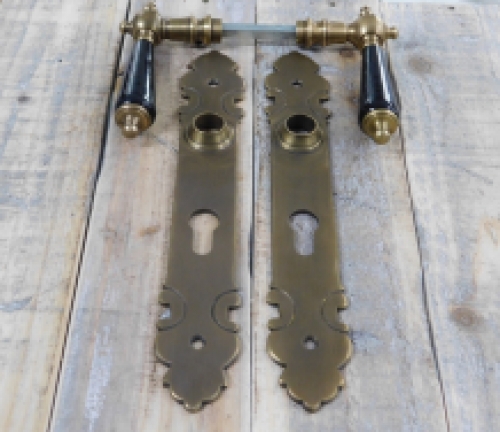 Set of door hardware - PZ92 - Brass patinated - front door