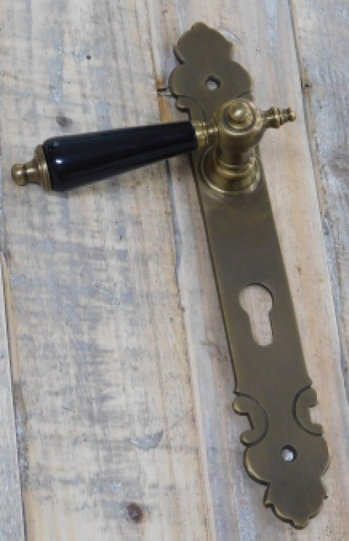 Set of door hardware - PZ92 - Brass patinated - front door