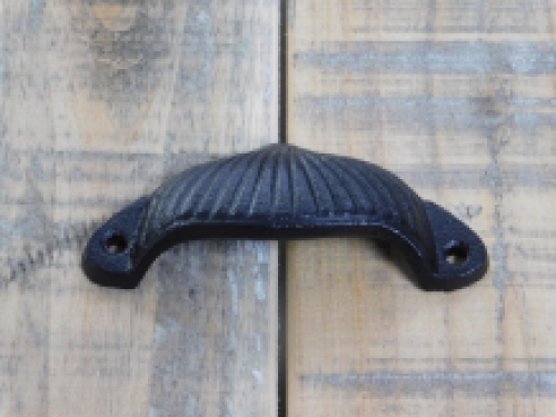 Handle, door handle, furniture fittings, antique iron, black