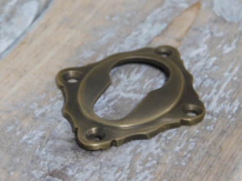 Rosette - patinated brass - for cylinder lock PZ