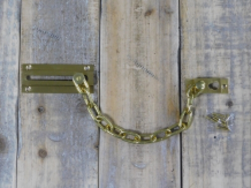 Security chain for doors, brass, plus screws.