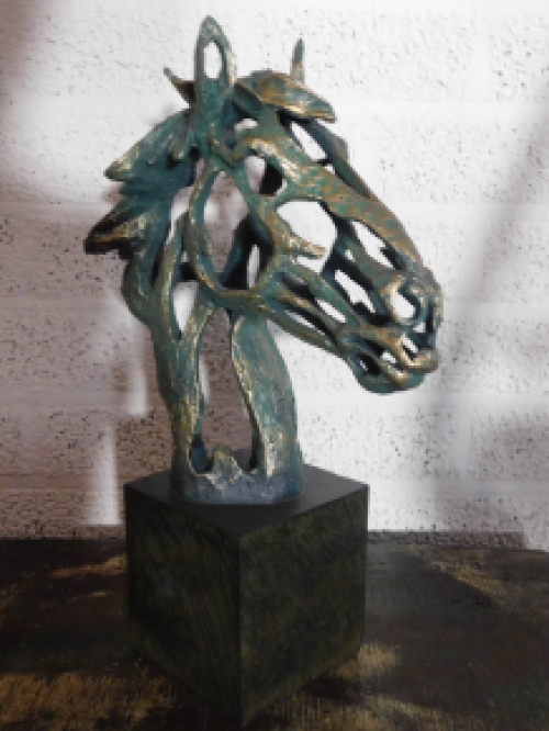Beeld paardenhoofd -  polystone - paardenbeeld