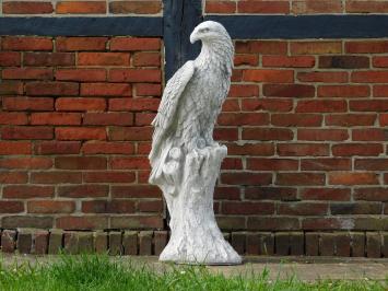 Eagle on Tree Stump - 105 cm - Stone