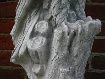 Eagle on Tree Stump - 105 cm - Stone