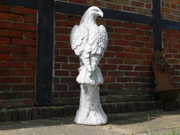Eagle on Tree Stump - 105 cm - Stone