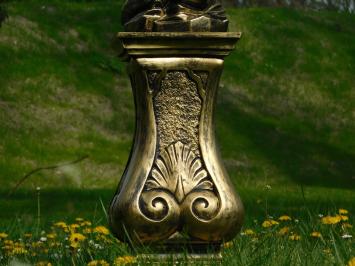 Eagle on pedestal - polystone - gold/black