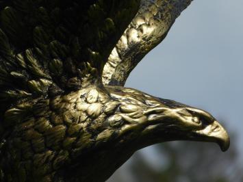 Eagle on pedestal - polystone - gold/black