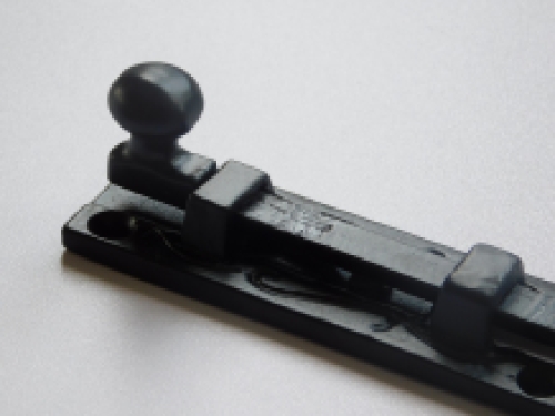 Slide lock - bolt 4' - wrought iron, black powder coated