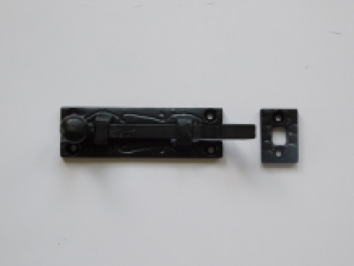 Slide lock - bolt 5' - wrought iron, black powder coated