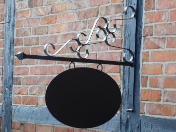 Uithangbord Zwart - 75 cm - Ovaal - IJzer