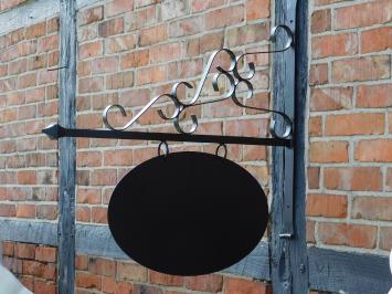Uithangbord Zwart - 75 cm - Ovaal - IJzer