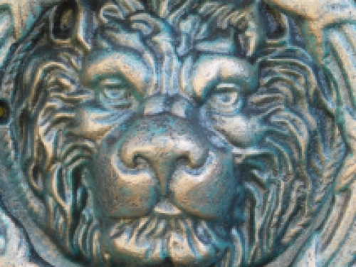 Door knocker Lion's head large, cast iron brass look, beautiful design!!!