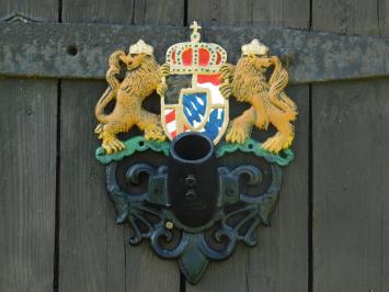 Fahnenständer mit königlichem Logo – Gusseisen mit Pulverbeschichtung