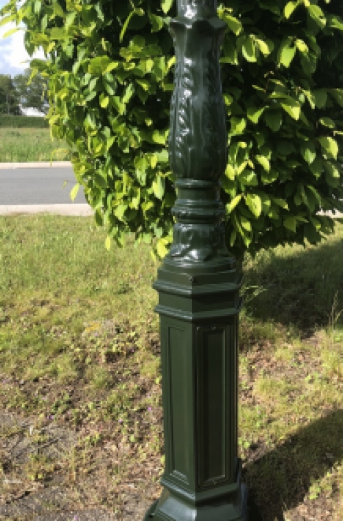 Buitenlamp, lantaarn Amsterdam met keramische fitting en glas, gegoten aluminium groen, 320 cm.