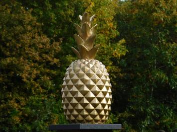 Dekorative Ananas XL - Polystone - Goldfarben