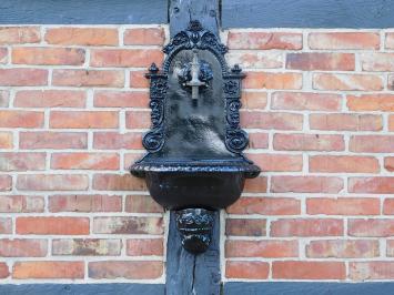 Antiker restaurierter Wandbrunnen - Schwarz - Alu - Detailliert