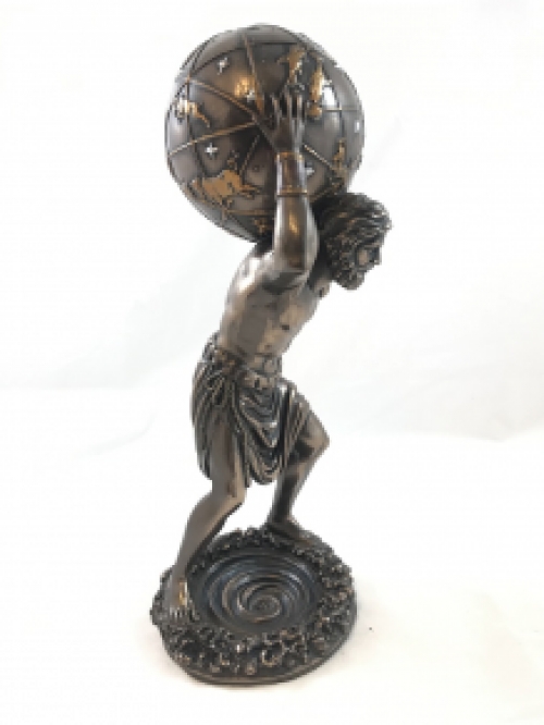 Sculpture of Atlas, a giant who carried the universe according to Greek Mythology, made of polyresin