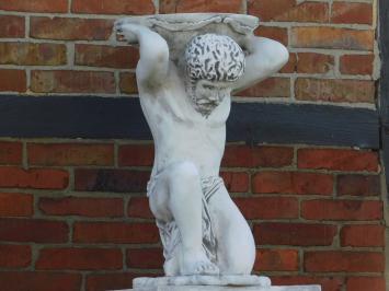 Statue Atlas on Pedestal - 130 cm - Solid Stone