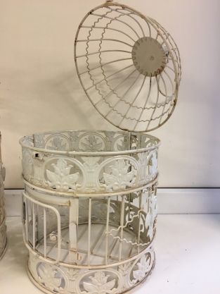 Set of beautiful round metal bird cages, very pretty in design!!!