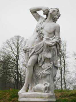 Garden Statue Dionysos/Bacchus on Pedestal - 200 cm - Stone