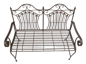 Elegant Iron Garden Bench – Rustic Brown