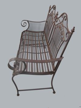 Elegant Iron Garden Bench – Rustic Brown