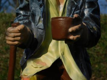 Statue Bettler – 92 cm – Polystone – Schwarz