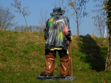 Statue Bettler – 92 cm – Polystone – Schwarz