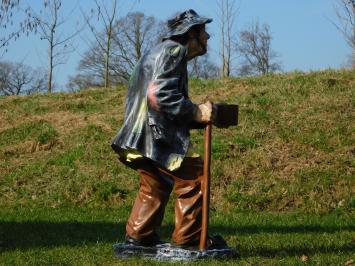 Statue Bettler – 92 cm – Polystone – Schwarz