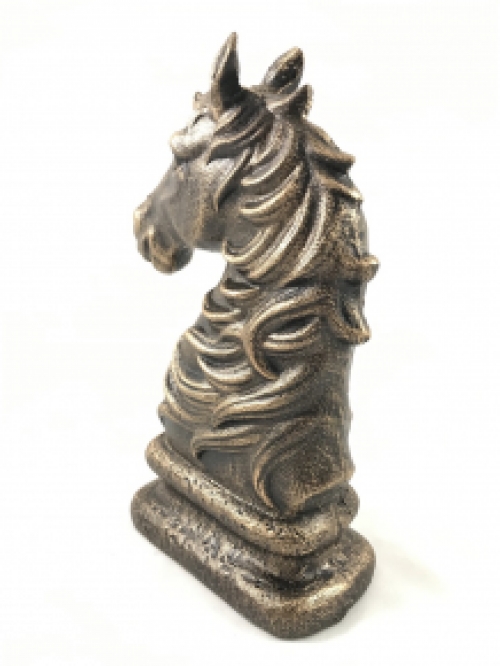 Schöne Pferdeskulptur, Bronze-Look, aus Gusseisen