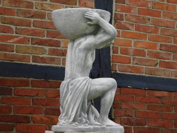 Statue Atlas mit Blumentopf auf Sockel - 147 cm - Stein