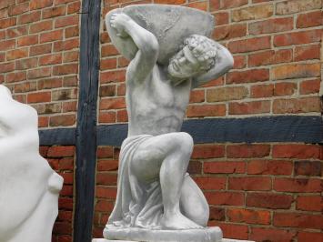 Beeld Atlas met Bloempot - 85 cm - Steen
