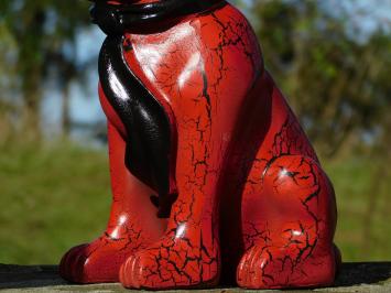Beeld Franse Bulldog met Zonnebril en Stropdas - Rood/Zwart - Polystone - 35 cm