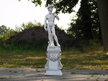 Statue David auf Sockel – 88 cm – Stein